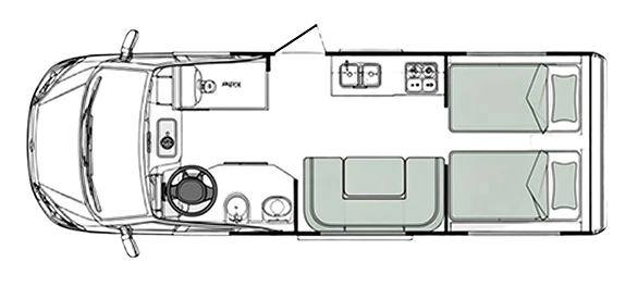 4 berth motorhome floorplan