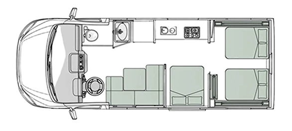 6 berth motorhome floorplan