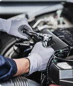 Mechanic servicing a motorhome